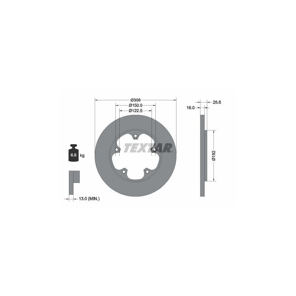 Brake Disc TEXTAR 92274103