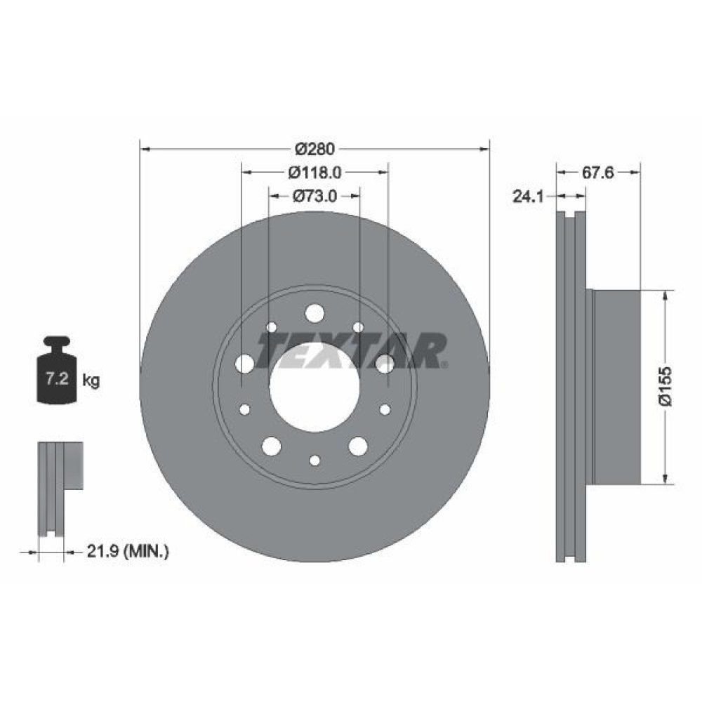 Brake Disc TEXTAR 92275105