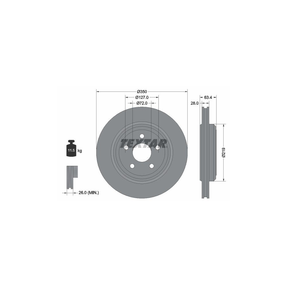 Brake Disc TEXTAR 92282003