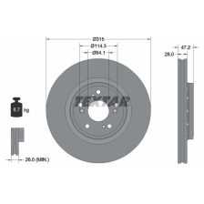 Brake Disc TEXTAR 92283303