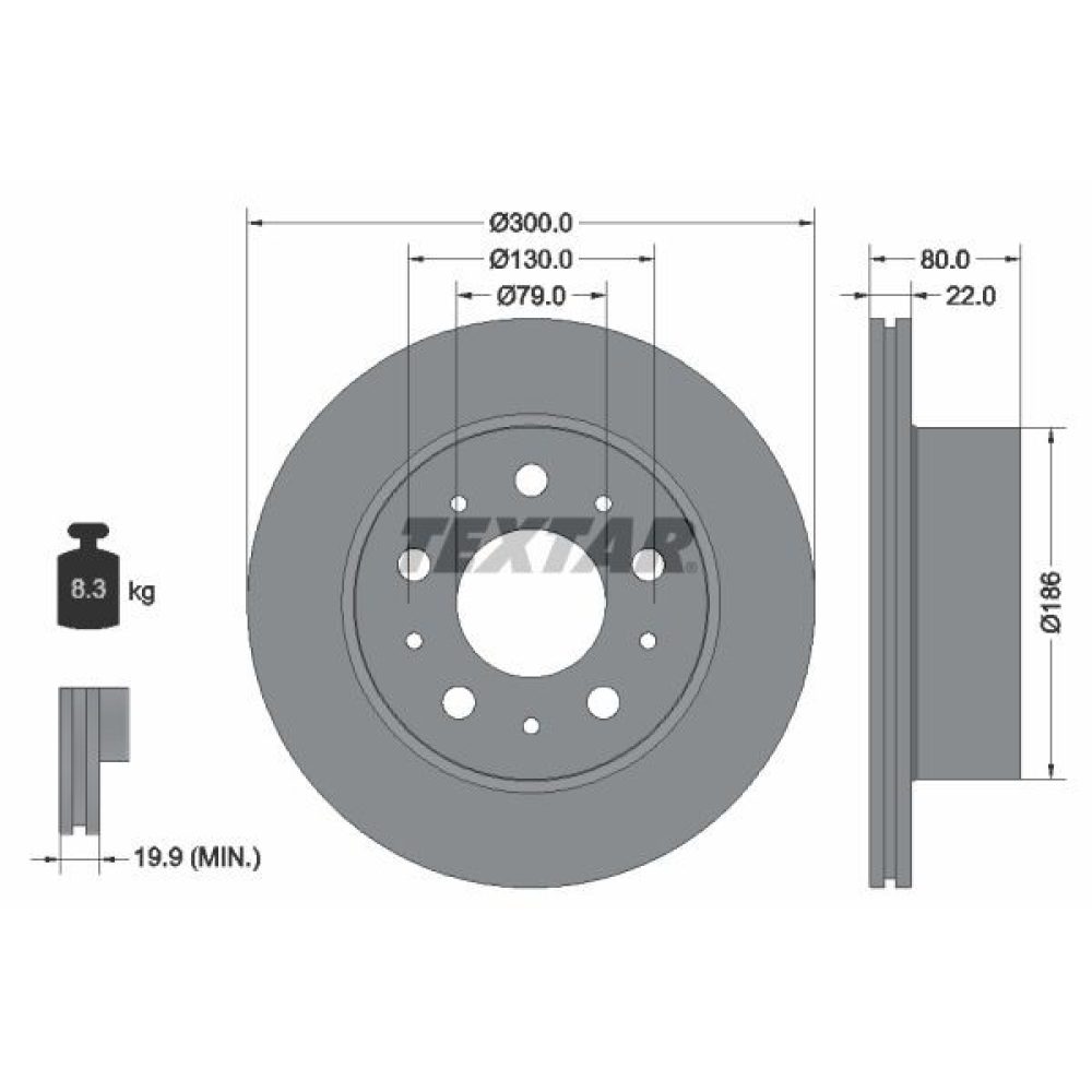 Brake Disc TEXTAR 92284303