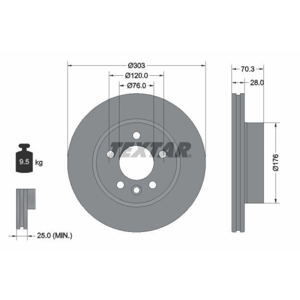 Brake Disc TEXTAR 92288403