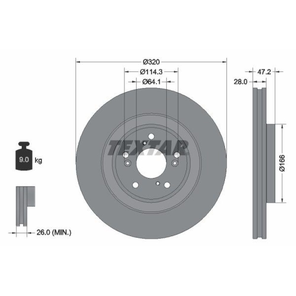 Brake Disc TEXTAR 92306203