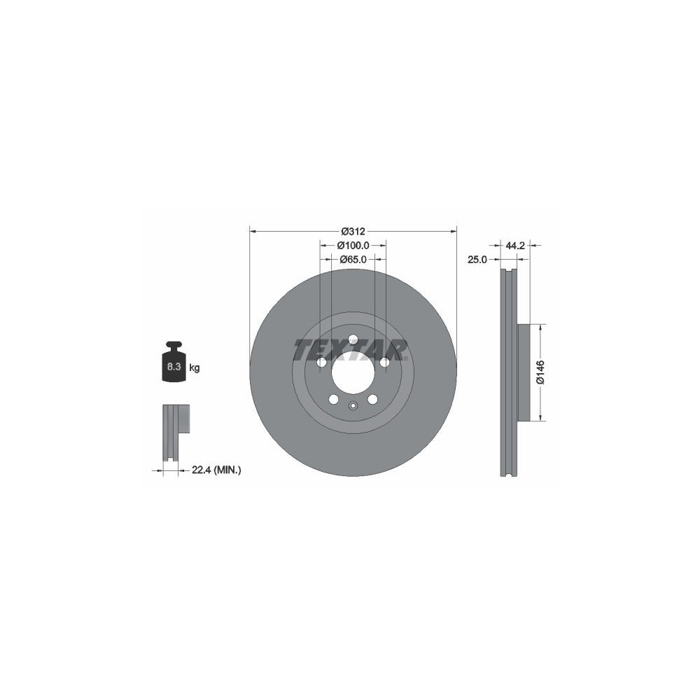 Brake Disc TEXTAR 92306405