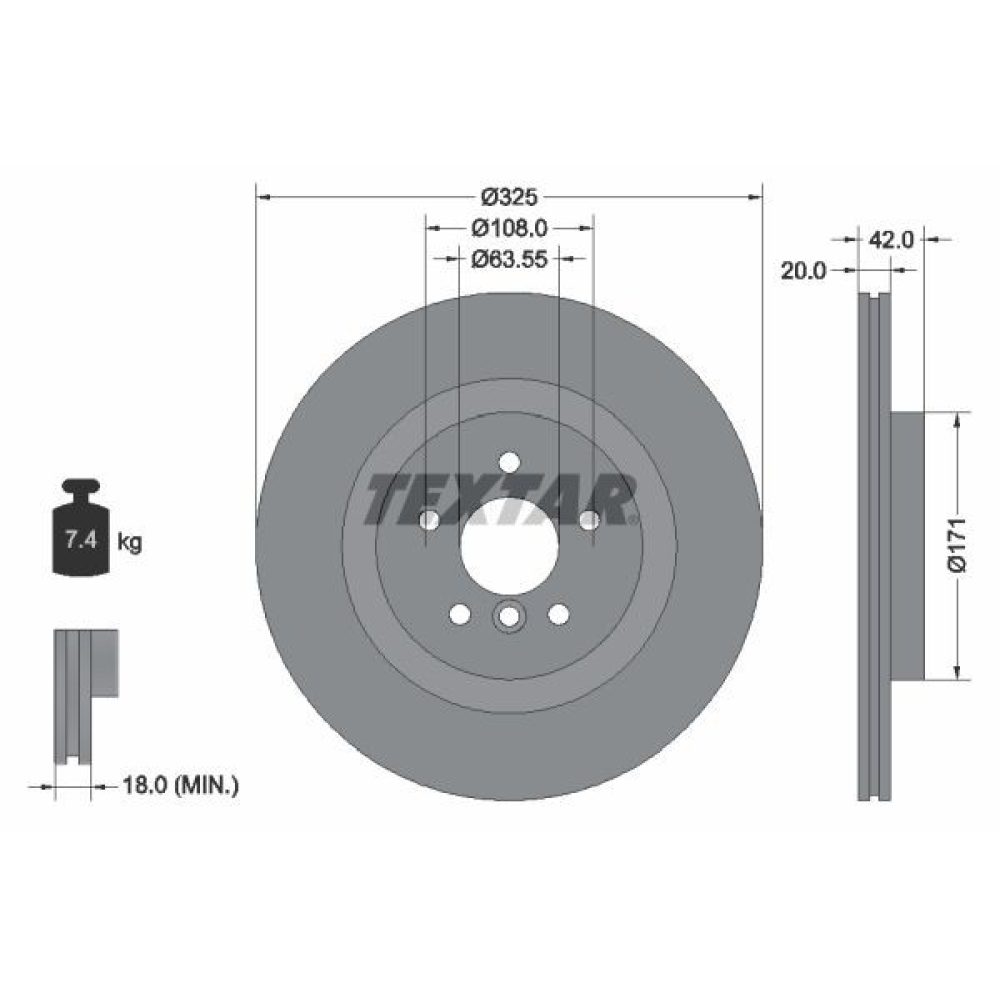Brake Disc TEXTAR 92318105