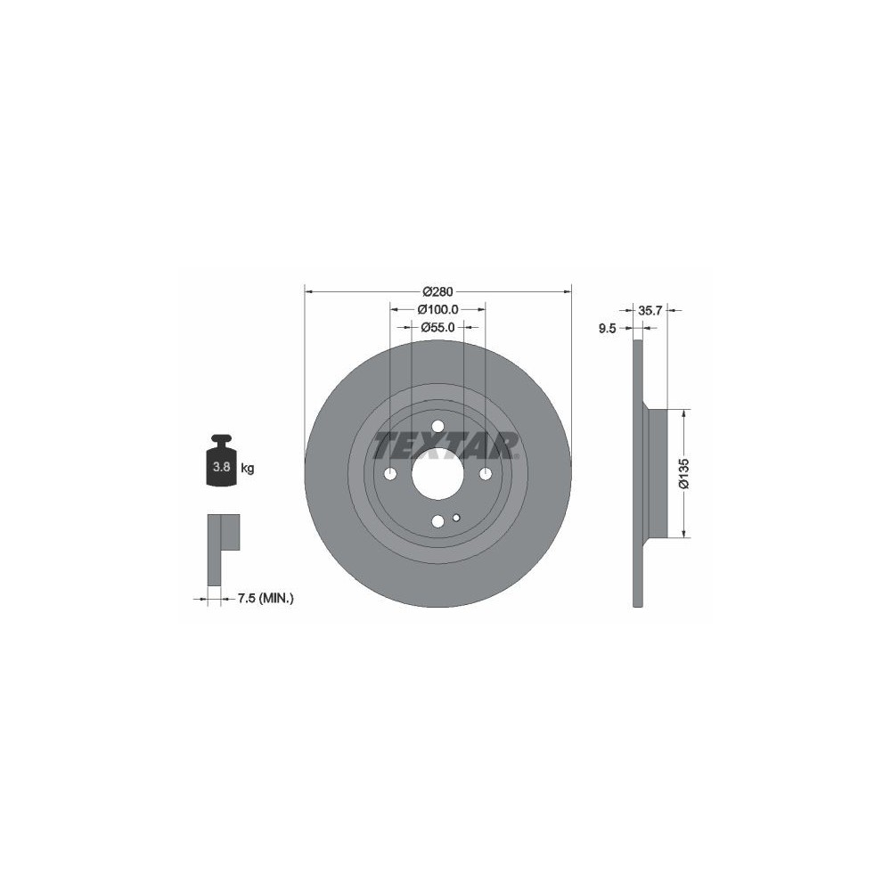 Brake Disc TEXTAR 92320003