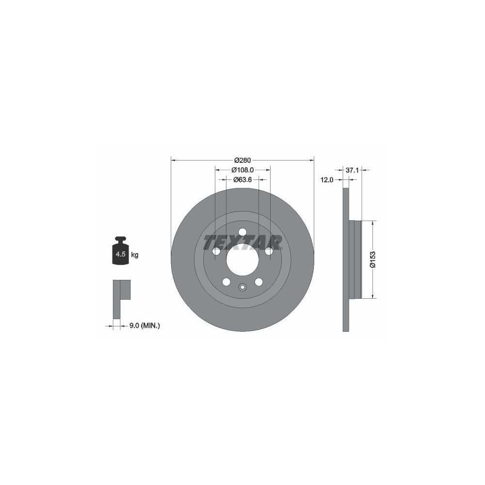 Brake Disc TEXTAR 92323803