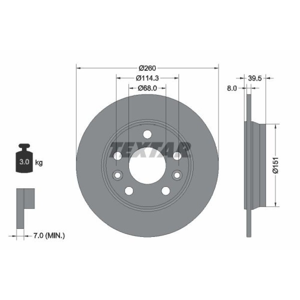 Brake Disc TEXTAR 92327203