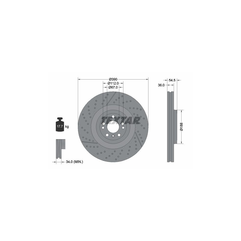 Brake Disc TEXTAR 92337005