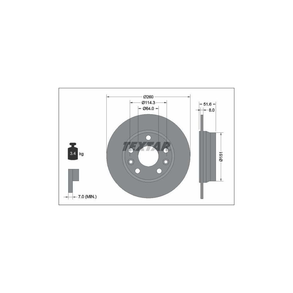 Brake Disc TEXTAR 92337703