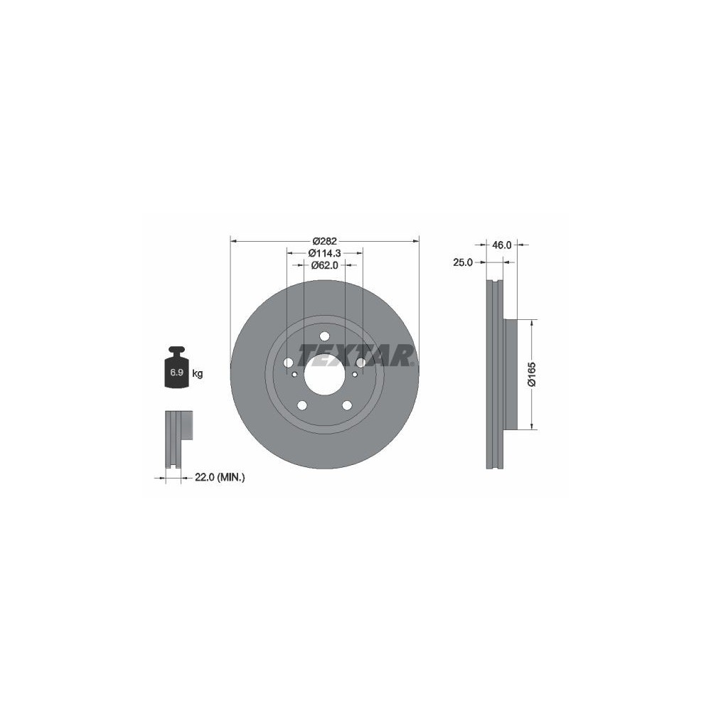 Brake Disc TEXTAR 92341103