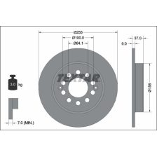 Brake Disc TEXTAR 92342703
