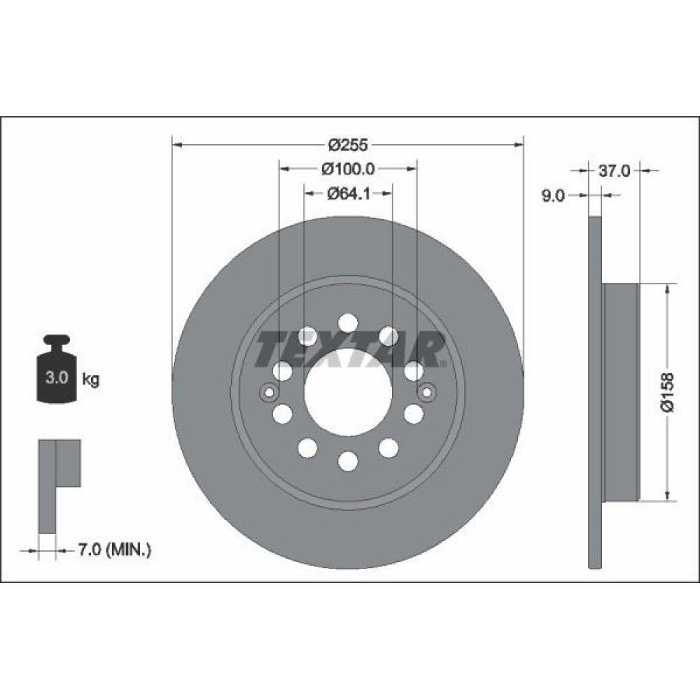 Brake Disc TEXTAR 92342703