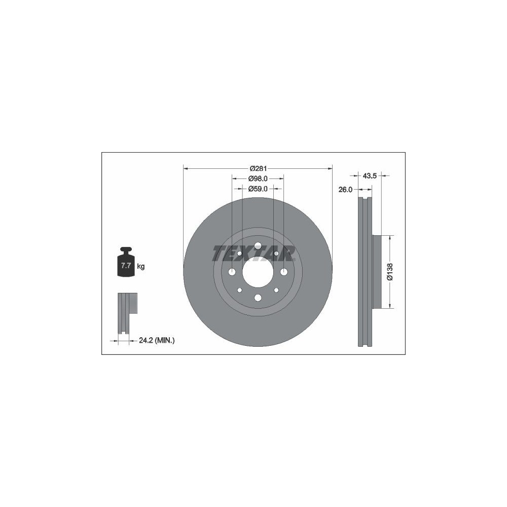 Brake Disc TEXTAR 92344703