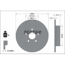 Brake Disc TEXTAR 92347803