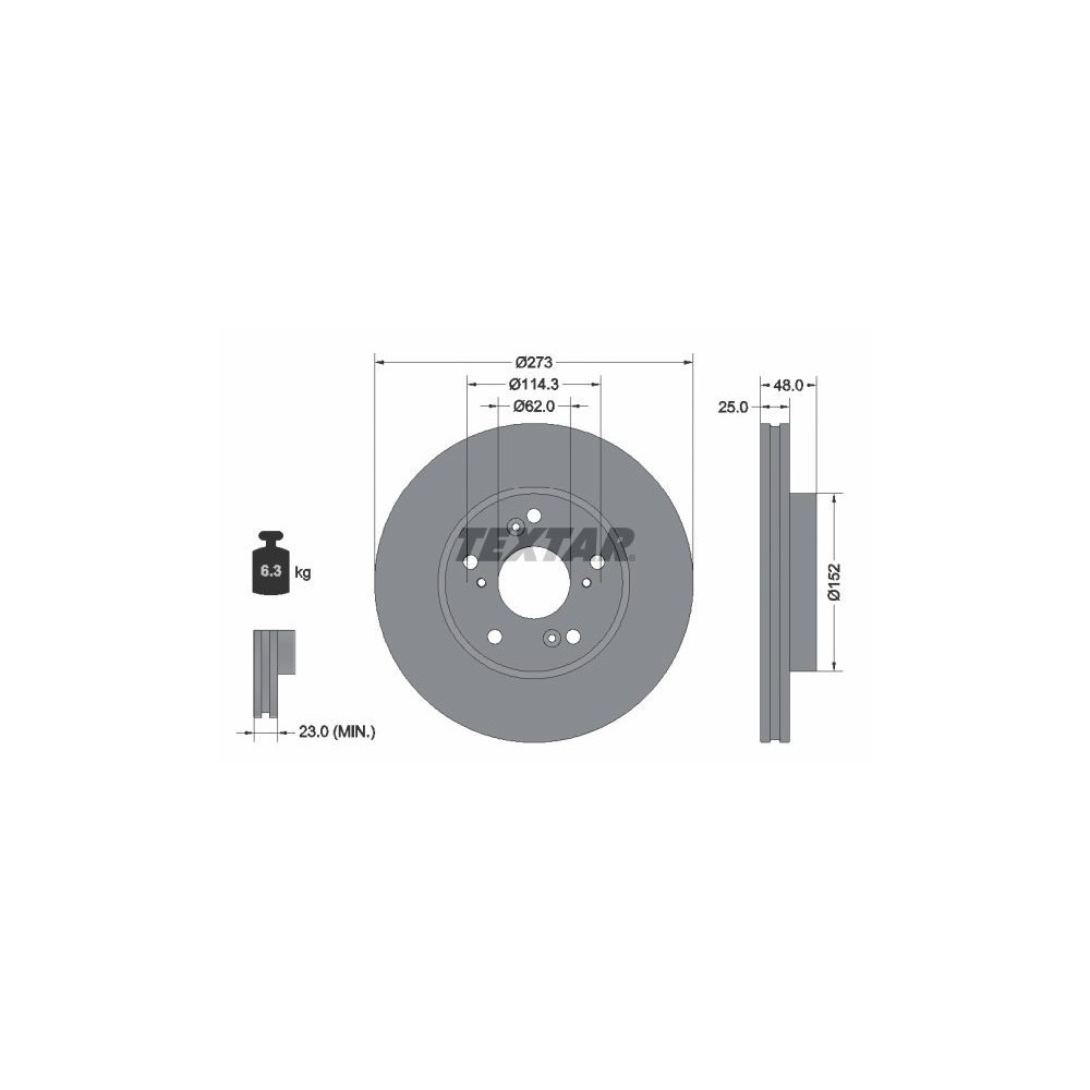 Brake Disc TEXTAR 92354803