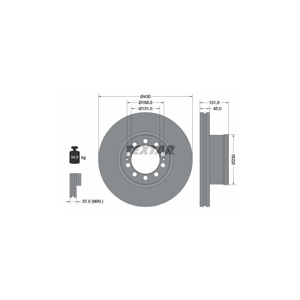 Brake Disc TEXTAR 93291200