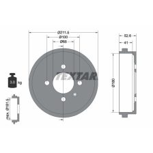 Brake Drum TEXTAR 94022700