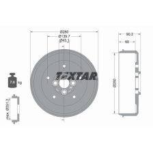 Brake Drum TEXTAR 94030600
