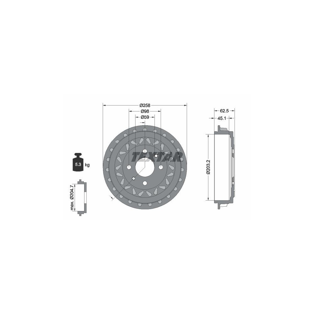 Brake Drum TEXTAR 94050500