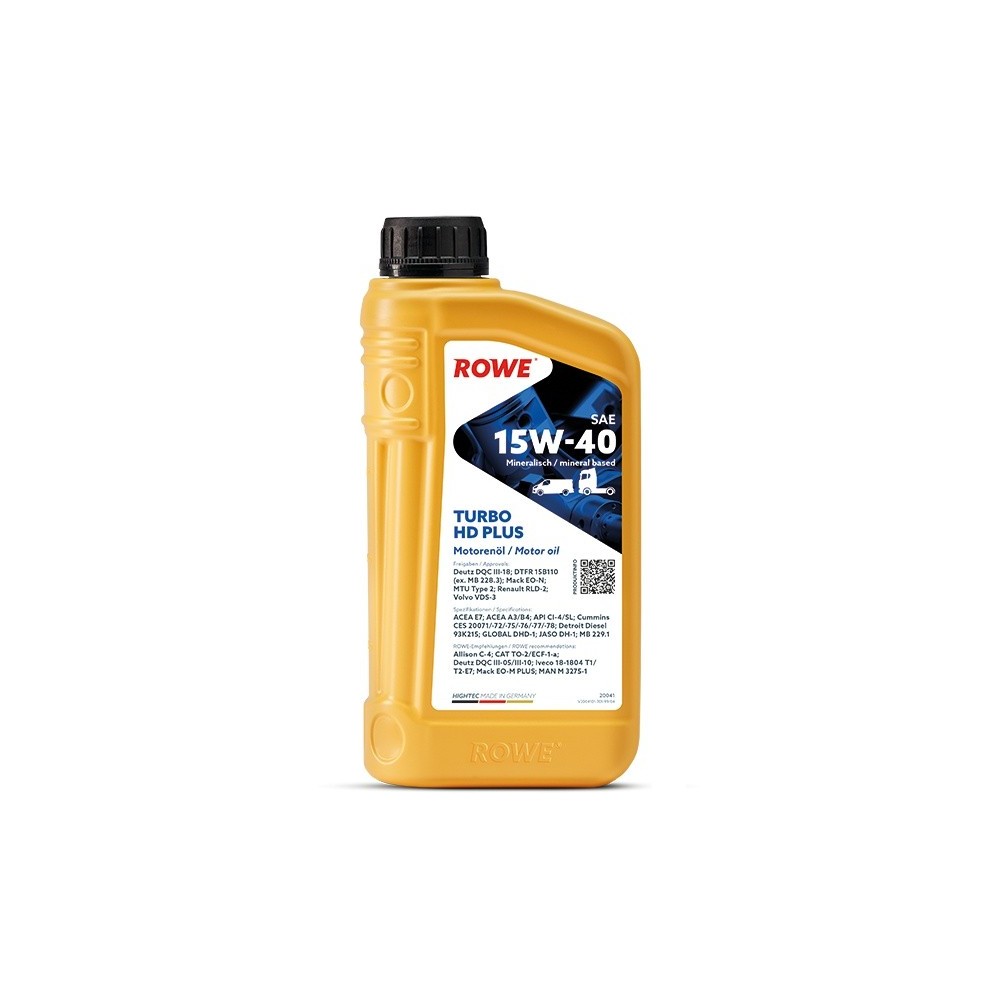 Engine oil ROWE 15W40 HIGHTEC TURBO HD PLUS 1L