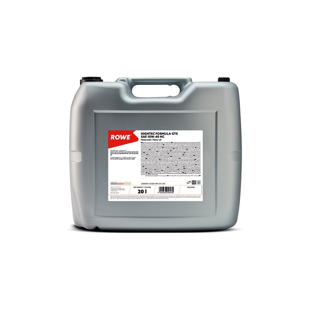 Engine oil ROWE 10W40 HIGHTEC FORMULA GTS HC 20L