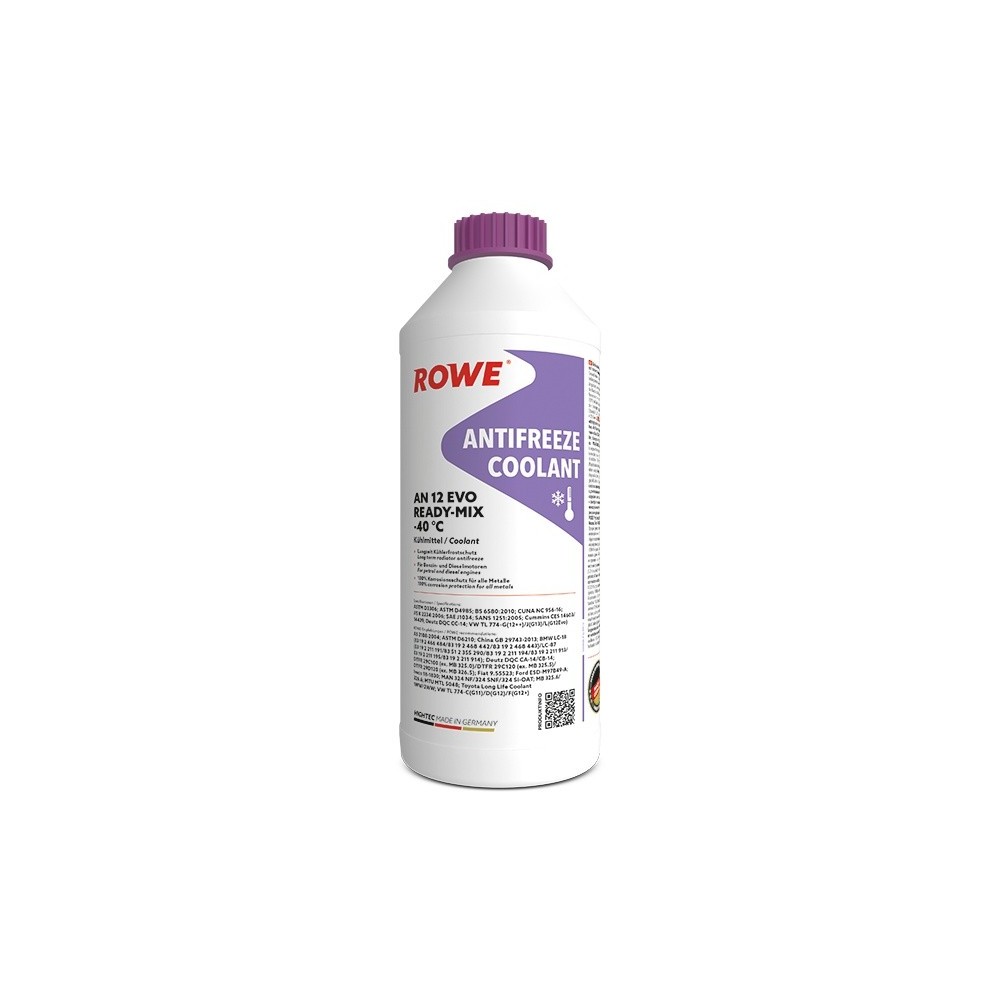 Coolant ROWE HIGHTEC ANTIFREEZE COOLANT AN 12 EVO READY-MIX -40 °C 1.5L