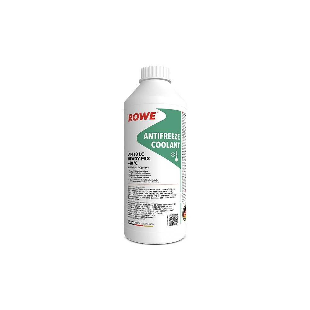 Coolant ROWE HIGHTEC ANTIFREEZE COOLANT AN 18 LC READY-MIX -40 °C 1.5L