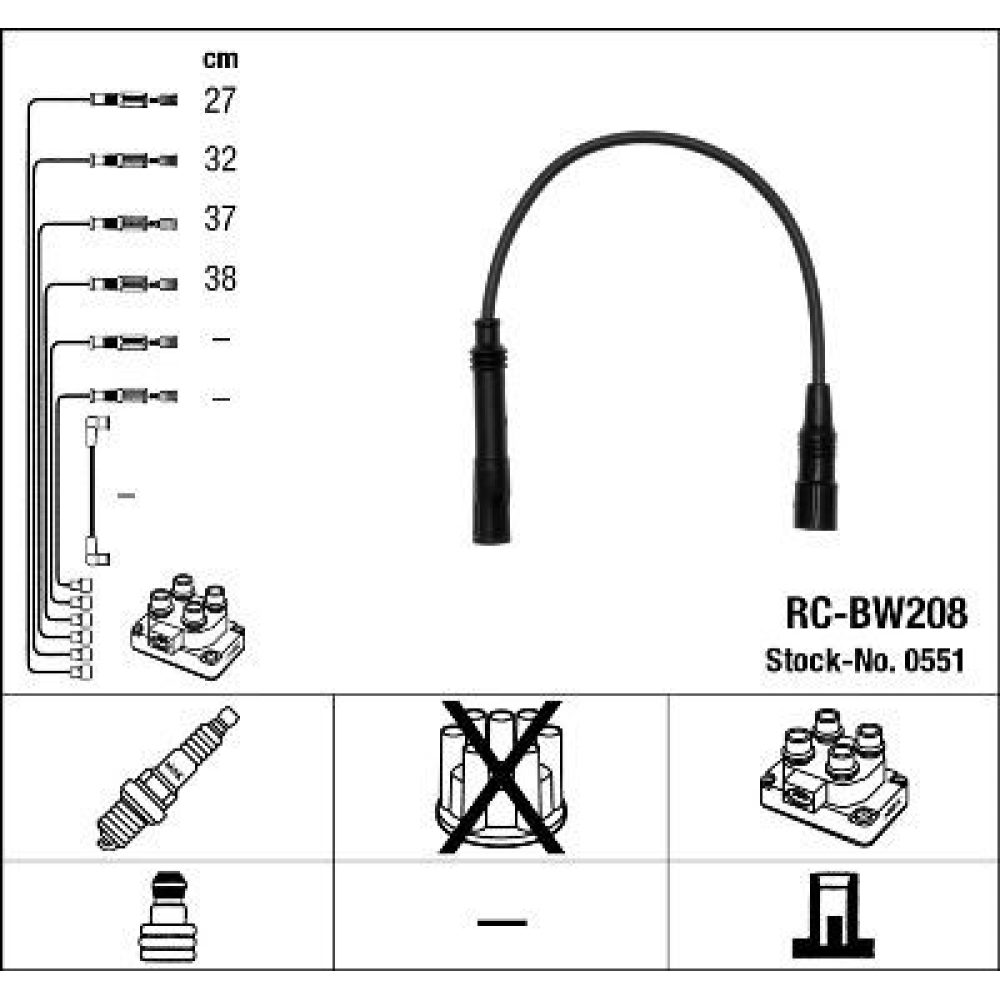 Ignition Cable Kit NGK 0551