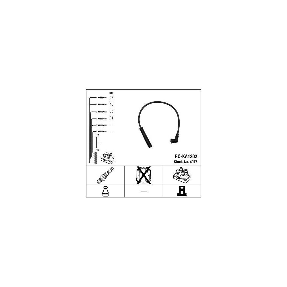 Ignition Cable Kit NGK 4077