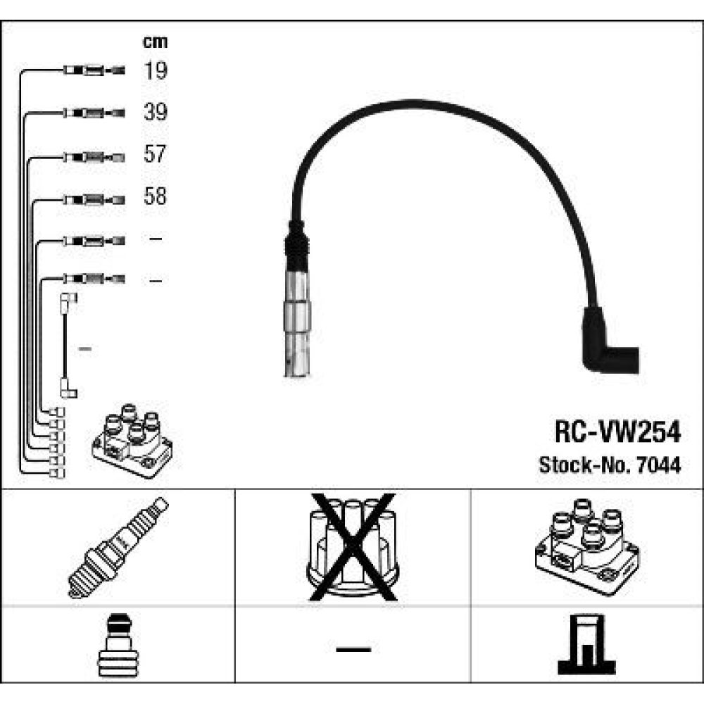 Ignition Cable Kit NGK 7044