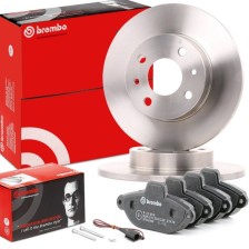 BREMBO Prime BRB3405N0493 Brake disc and pads set Front Axle solid incl. wear warning contact