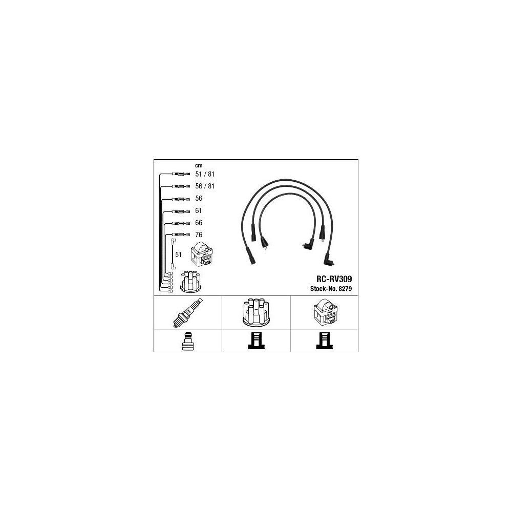 Ignition Cable Kit NGK 8279