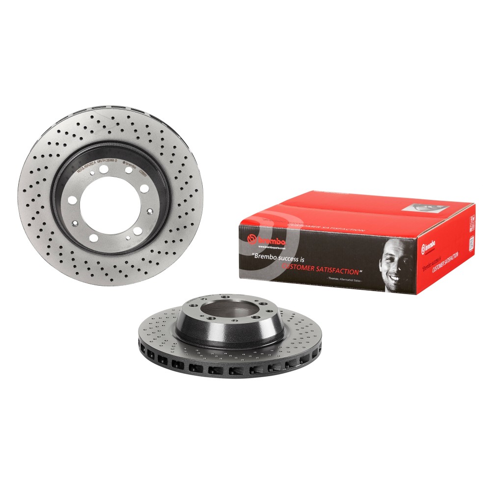 Brembo Rear Vented Coated Brake Disc 322mm Diameter Drilled Design for Enhanced Cooling & Performance - Part 09.C089.11 - GSF