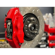 Vagbremtechnic Front Brake Kit - 4 Piston Brembo Caliper - 340x30mm OE 1 Piece Discs - PQ35 / MQB