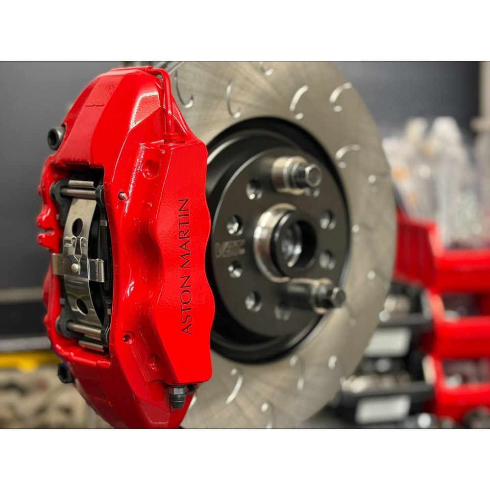 Vagbremtechnic Front Brake Kit - 4 Piston Brembo Caliper - 340x30mm OE 1 Piece Discs - PQ35 / MQB