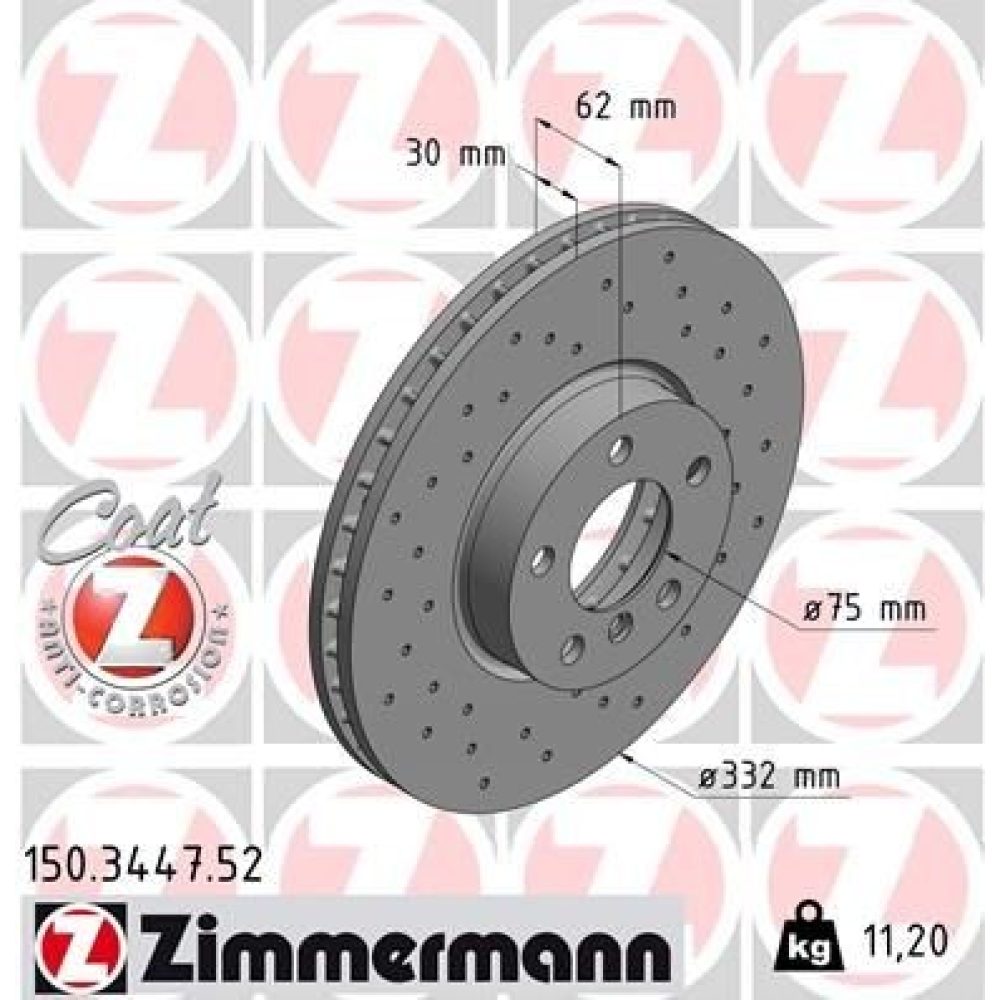Brake Disc ZIMMERMANN 150.3447.52
