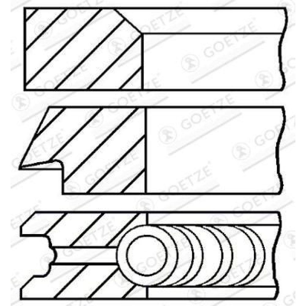 Piston Ring Set GOETZE ENGINE 08-203100-00