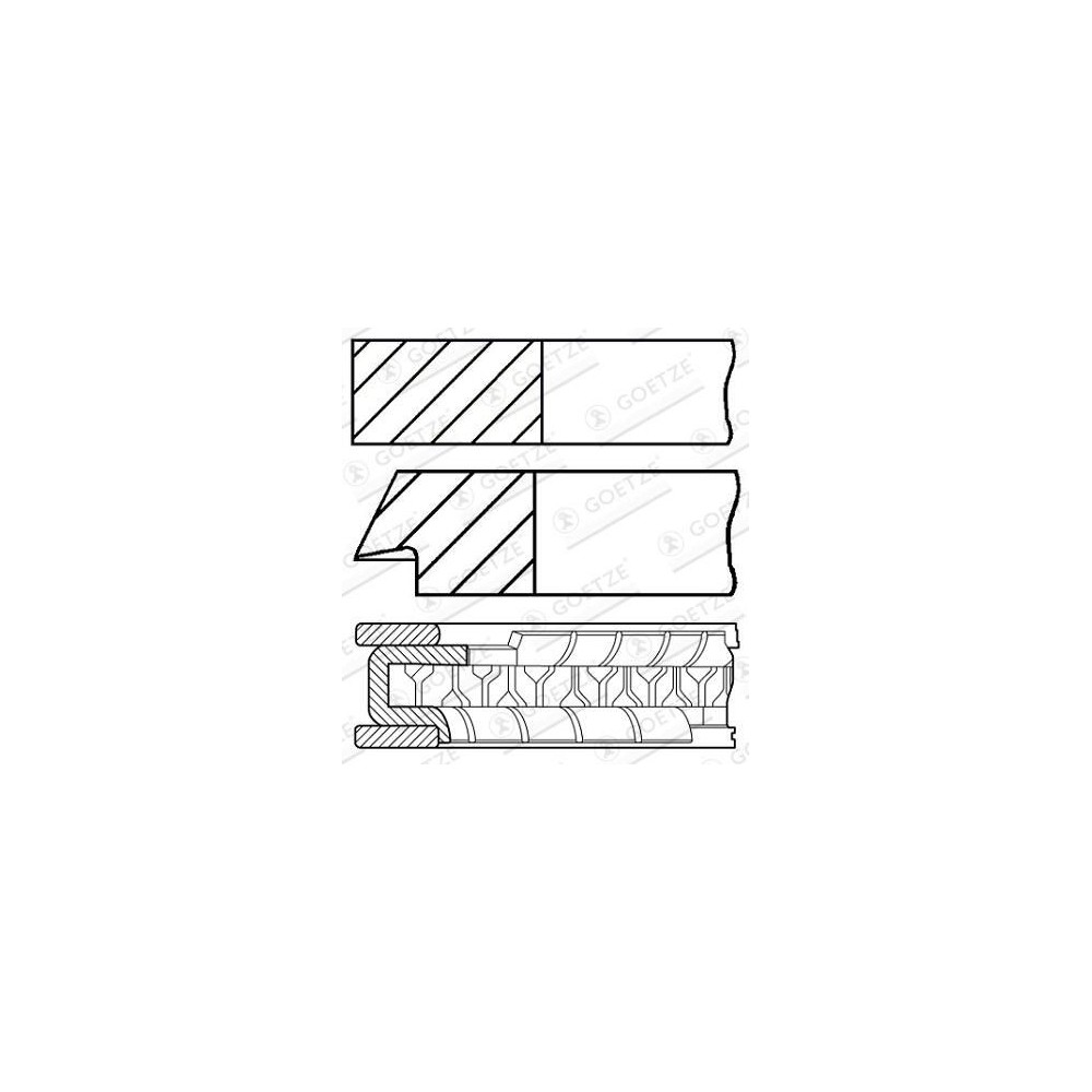 Piston Ring Set GOETZE ENGINE 08-429507-00