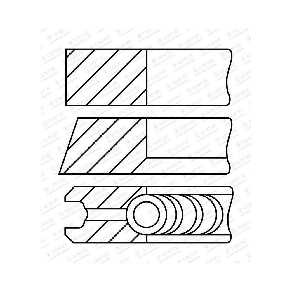 Piston Ring Set GOETZE ENGINE 08-433107-00