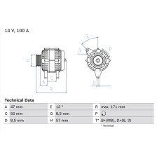 Alternator BOSCH 0 986 040 370