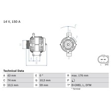 Alternator BOSCH 0 986 047 910