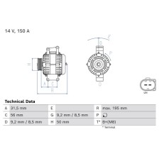 Alternator BOSCH 0 986 048 970