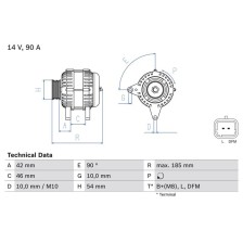 Alternator BOSCH 0 986 080 190