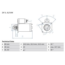 Starter BOSCH 0 986 020 070